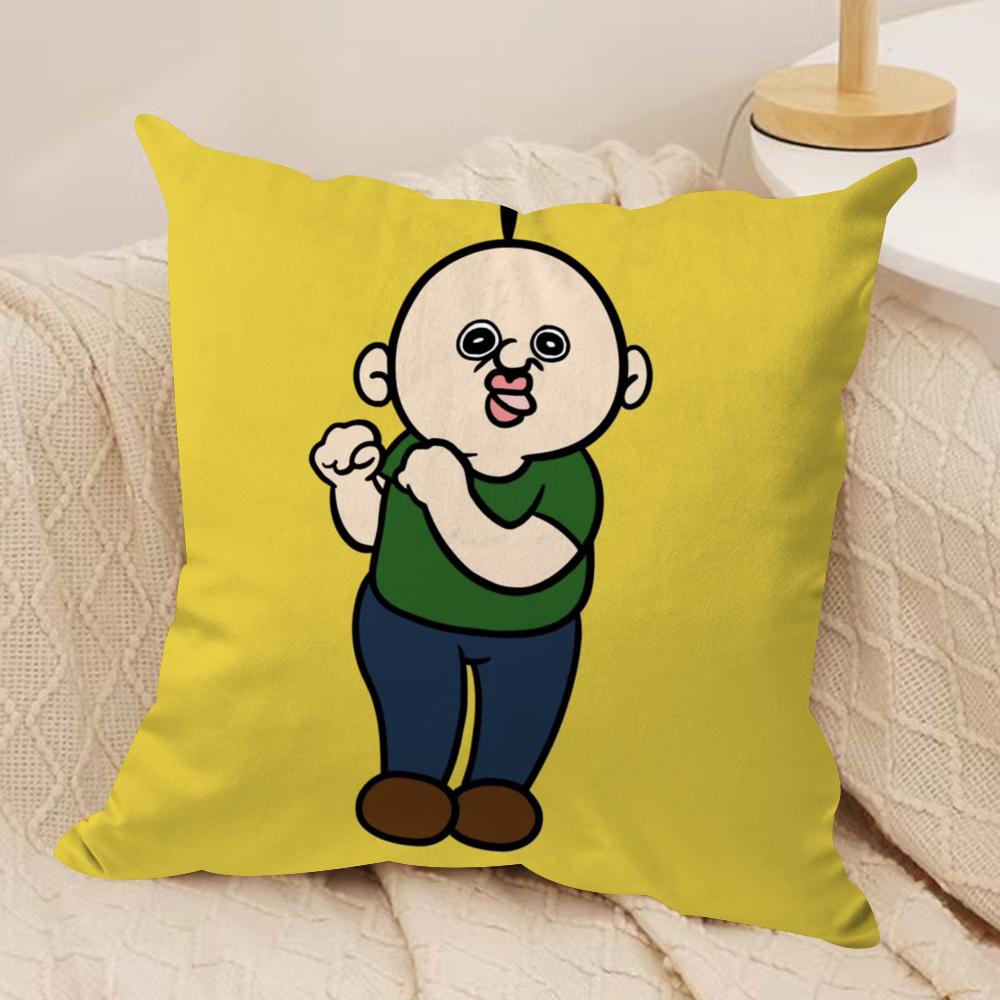 Funny Bbangbbangs Diary Cushion Cover Soft Plush Fabric Double-Sided Printed Sofa Cushion Cover For All Seasons Home Decor Gift
