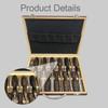 Woodworking Carving Knife Set 12 Piece CRV 60 Steel Blade Wooden Handle with Box for Kitchen Carving Equipment and Crafting