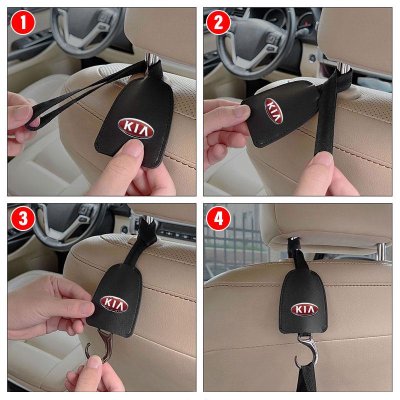 1/2Pcs Auto Interior Organizers Hooks Car Back Seat Hook Headrest Hanger For Kia Rio Sportage R K3 K4 K5 k6 K7 K8 Ceed Sorento Cerato Soul