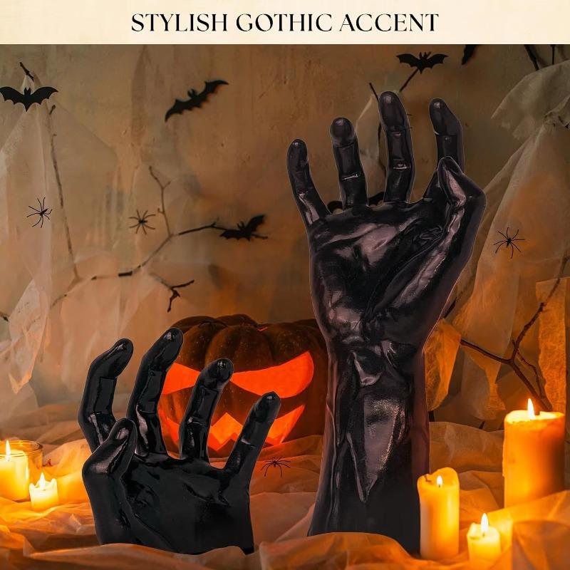 3 Styles Gothic Resin Devil Hand Wall Candle Holder Creepy Reaching Hand Sculpture Halloween Party Haunted Home Decoration