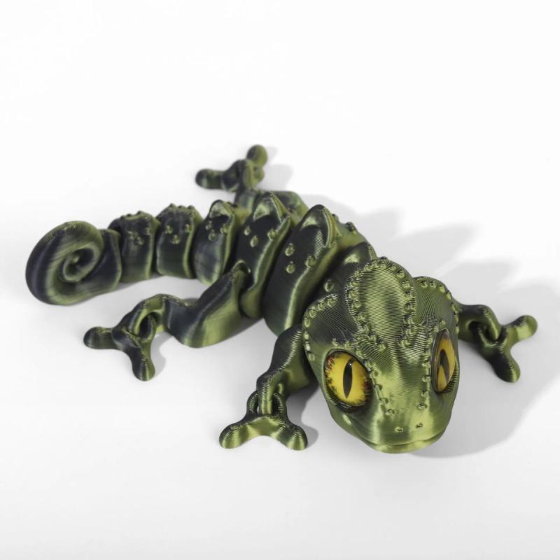 

3D Печать Фигурки Хамелеонов Многосуставные Подвижные Симуляция Глаз для Домашних Аксессуаров Детские Игрушки Подарок Украшение для Гостиной 10CM