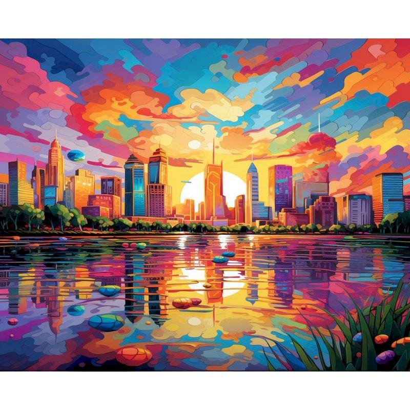 CHENISTORY DIY Ölmalerei nach Zahlen Hauslandschaft nach Zahlen Acrylfarbe Wandkunst Bilder Handgemaltes Leinwand Home Decor