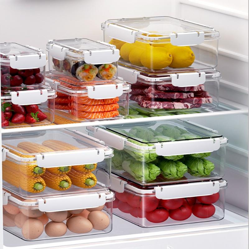 Fruit Storage Containers Fresh Food Containers Fridge Clear Fruit Organizer Refrigerator Multifunctional Meal Prep Lunch Box