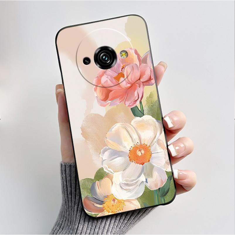 Phone Case For Oukitel C59 Pro Casing Luxury Fashion Butterfly Flower Cellphone Cases Black Jelly Soft Slim Silicone Back Cover