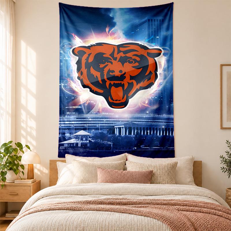 Chicago Bears Tapestry Highquality for Decorating Living Room Bedroom Dorm Walls Ideal As Bedroom Wallart Orholiday Gift