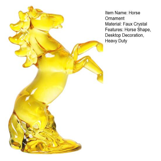 Fake Crystal Horse Figurine Artistic Simulation Pony Statue Miniature Zodiac Animal Sculpture Home Office Desktop Feng Shui Decoration Ornament