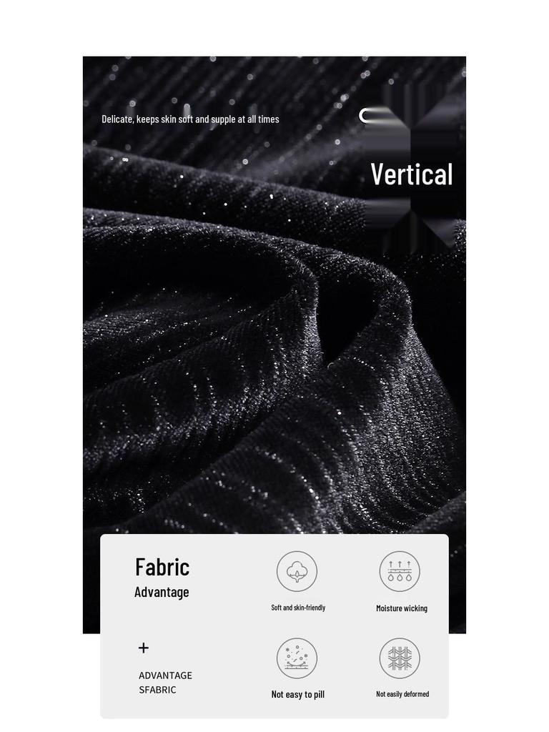 Black High-Waisted A-line Velvet Skirt - Elegant Mid-Length Design for Spring & Autumn