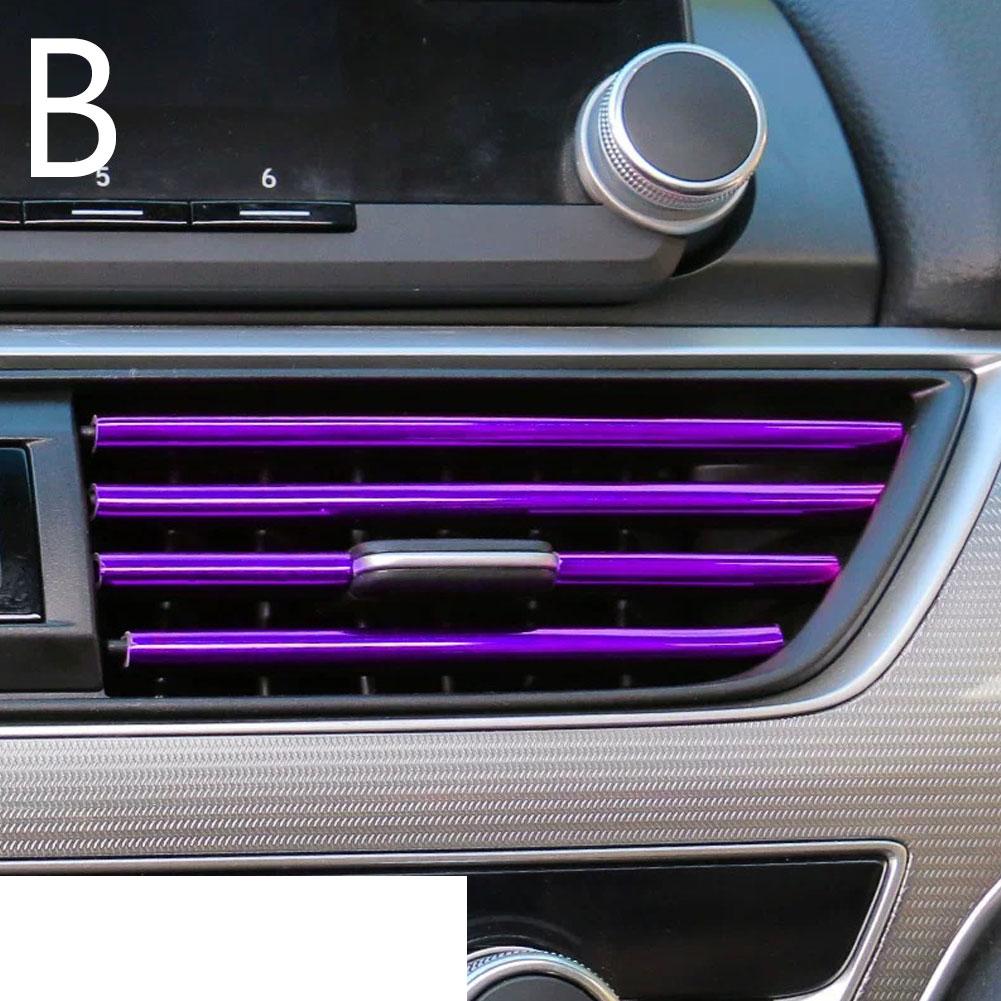 10PCS 20cm Universal Car Air Vent Conditioner Outlet Decorative U Shape Moulding Trim Strips Decoration Car Styling Accessories