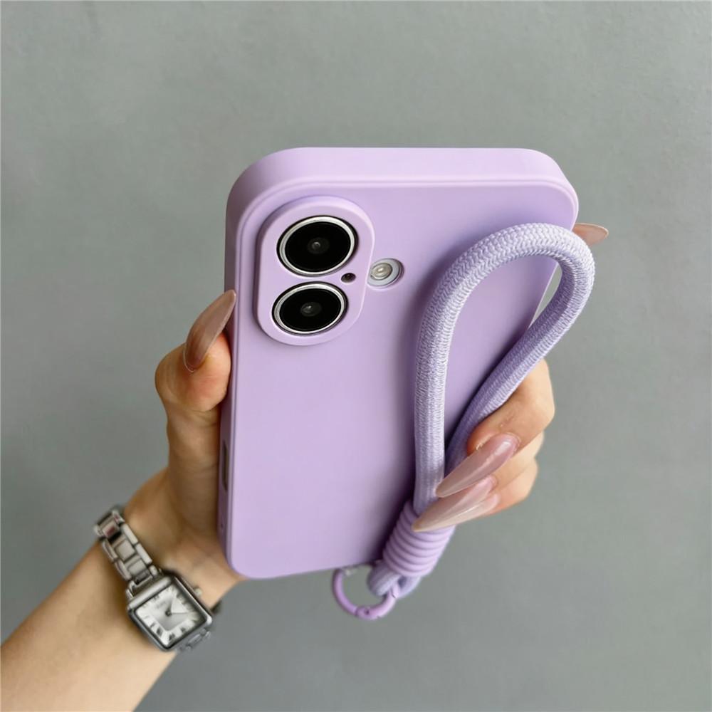 Rope Lanyard Strap Phone Case For Motorola MOTO G14 G24 G34 G54 G84 G35 G85 G56 G86 G96 Solid Color Matte Soft Silicone Cover