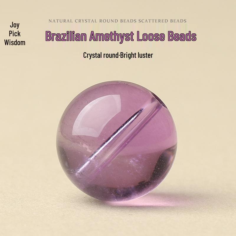 

Круглая бусина из натурального светло-фиолетового бразильского аметиста для изготовления украшений своими руками 8mm Single Bead фиолетовый