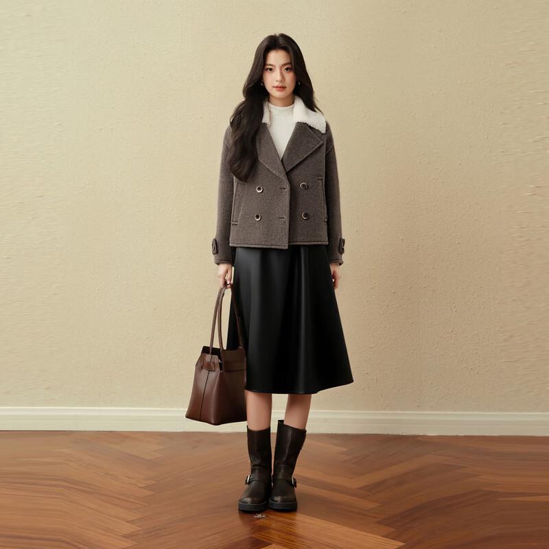 SEIFINI Women's Wool Blend Short Jacket