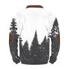 Men'S Retro Casual Zipper Sweatshirt Fashionable Printed Sports Pullover