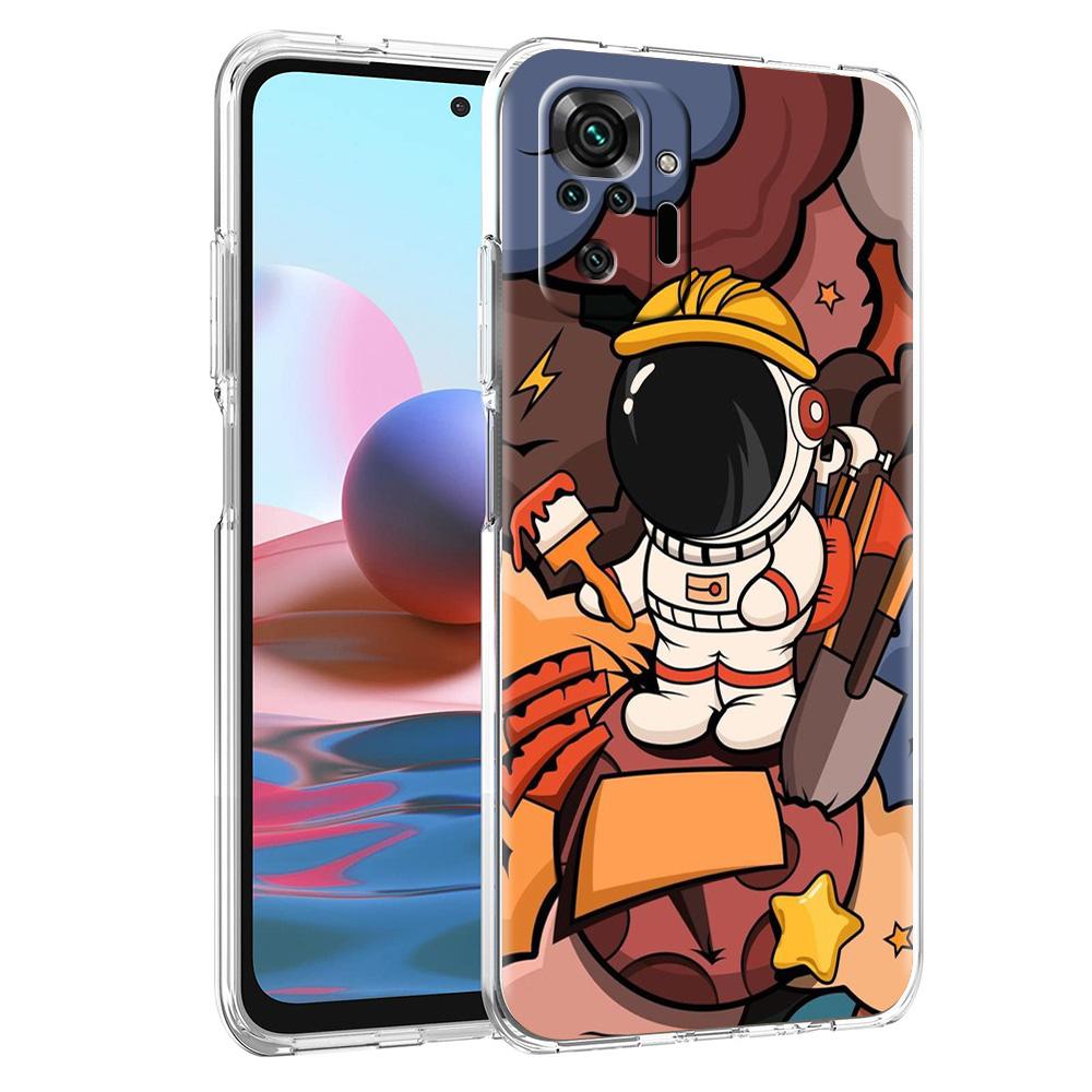 Phone Case For Xiaomi Redmi Note 15 14 5G 13 12 10 11 Pro Plus 4G 14C 13C 12C Soft TPU Cover Space Astronaut Cartoon