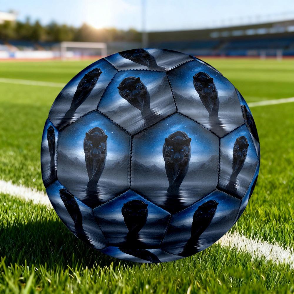1pc Black Panther Night Size 5 Soccer Ball Professional Match Training Football Indoor &Outdoor Sports Ball Lightweight Durable C65130