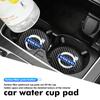 2Pcs Carbon Fiber Car Coaster Mat Water Cup Cushion Anti Slip Pad For Volvo V50 S60 XC60 S40 XC40 XC90 V70 XC70 C30 V40 V60