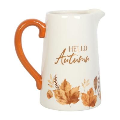Hello Autumn Leaf Ceramic Flower Jug