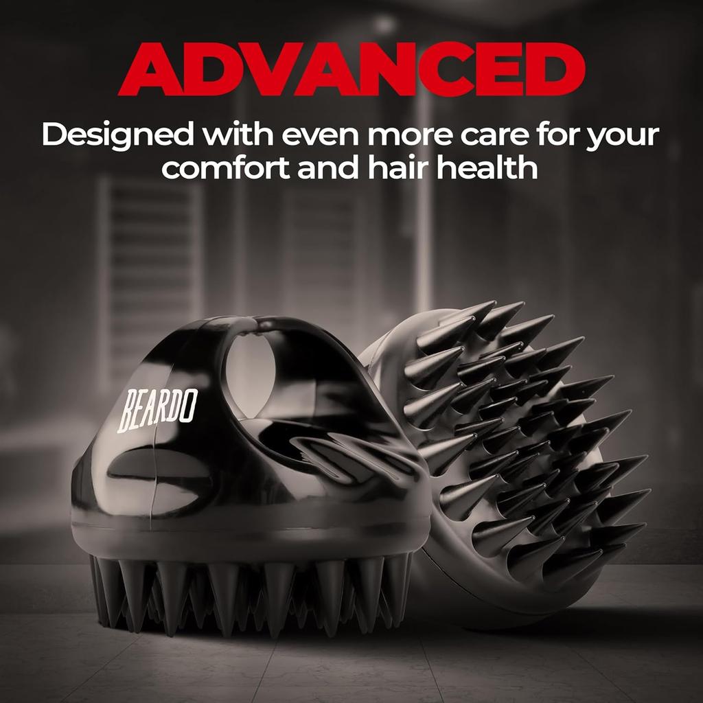 Beardo Advanced Scalp Massager With Ergonomic Handle Soft Silicone Bristles For Hair Cleaning Massage And Exfoliation Tool