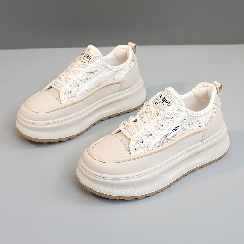 

[Customized] ZY1805 new little white shoes women s 2025 summer mesh breathable sports shoes versatile board shoes thick sole 35