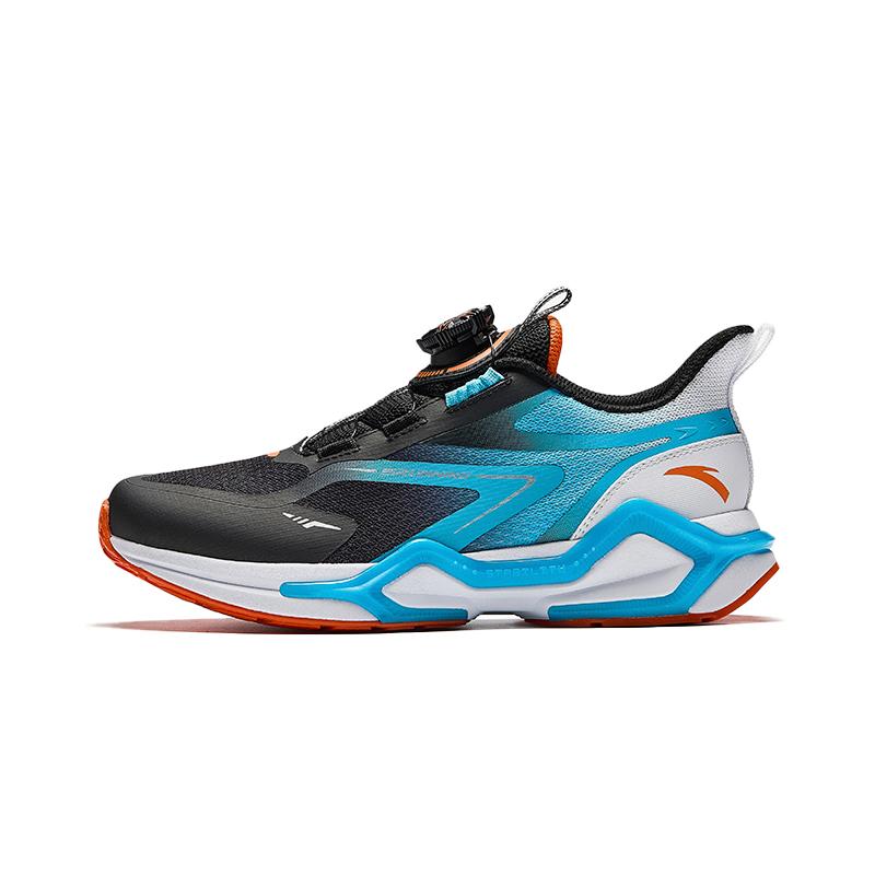 Anta Kids Bow Speed 3.0 Comfortable Lightweight Non-Slip Shock Absorbing Wear-Resistant Running Shoes Kids Running Shoes Black Lake-Blue A12445535-1