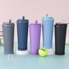 1/2PCS Portable Ceramic Liner with Lid Water Cup Stainless Steel 830ML Insulated Travel Large Capacity Car Carrier Coffee Cup