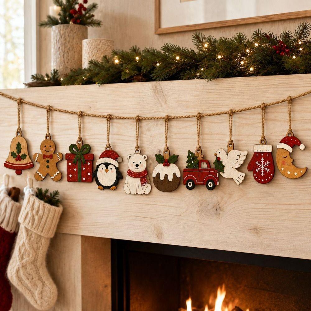 Leaves Nut Squirrel Christmas Hanging Garland Cartoon Wall Decoration  Holiday Decor