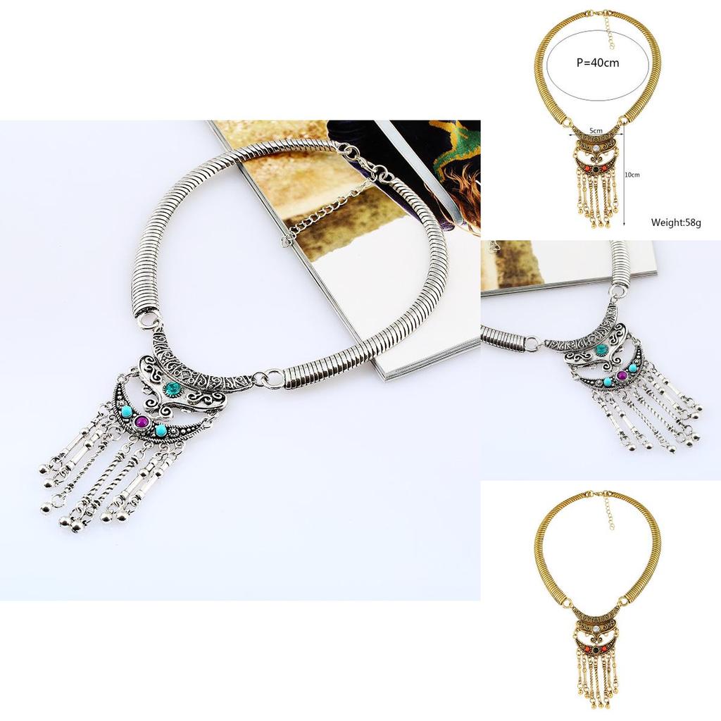 Retro Alloy Geometric Choker Necklace With Dazzling Zirconia For Men And Women