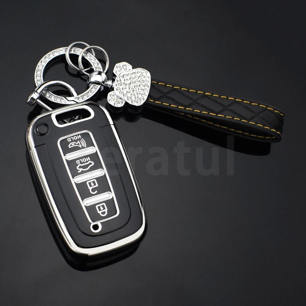 Car Key Case Cover Shell Fob 4 Buttons For Kia Hyundai Equus Optima K5 Forte Opirus Rohens Ix35 Soul Sorento Mohave Borrego