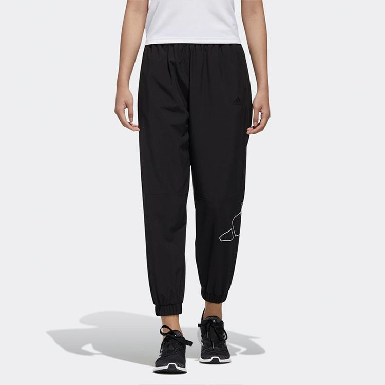 Adidas Woven Loose Fit Casual Tapered Sports Pants Women Bottoms Black GL5616