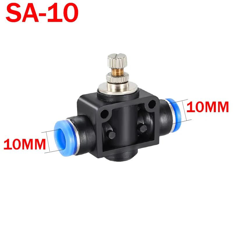 Pneumatic Airflow Regulator 4mm 6mm 8mm 10mm 12mm OD Hose Tube Gas Flow Adjust Valve Connector Fitting Air Speed Controller Ventilation Valves 4