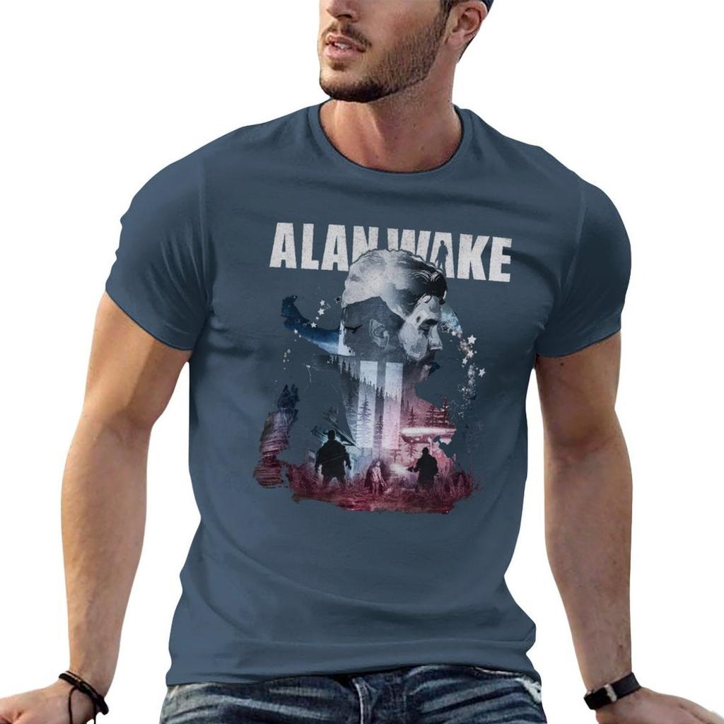 Alan Wake Horror Game T-Shirt Herren T-Shirt Luxus T-Shirt personalisierte Anime T-Shirts für Herren T-Shirt