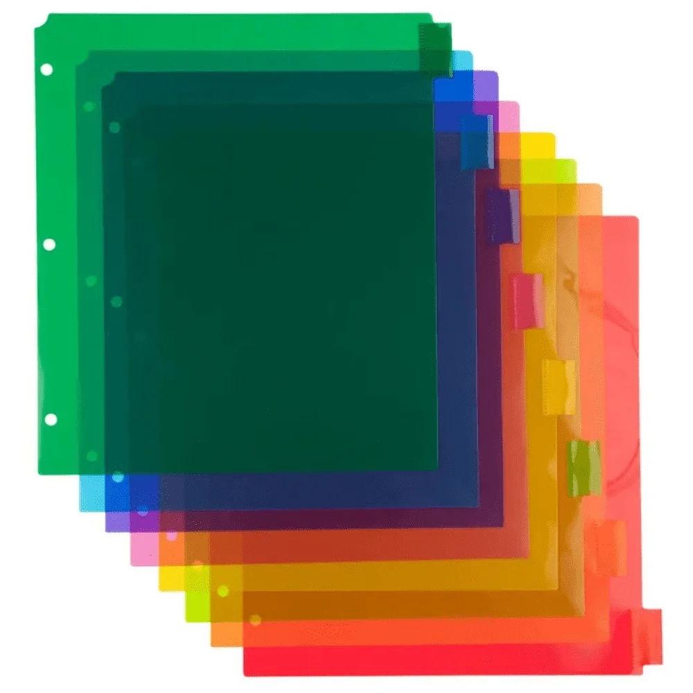 8 Tab Multicolor Plastic Index Dividers with Blank Inserts Organizing Binders School Office Home 9.75 x 11.5 Inches