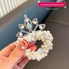 Kids Crown Headband & Princess Hair Ties: New Trendy Pearl Hair Ropes for Little Girls, Perfect for Bun Hairstyles and Ponytails