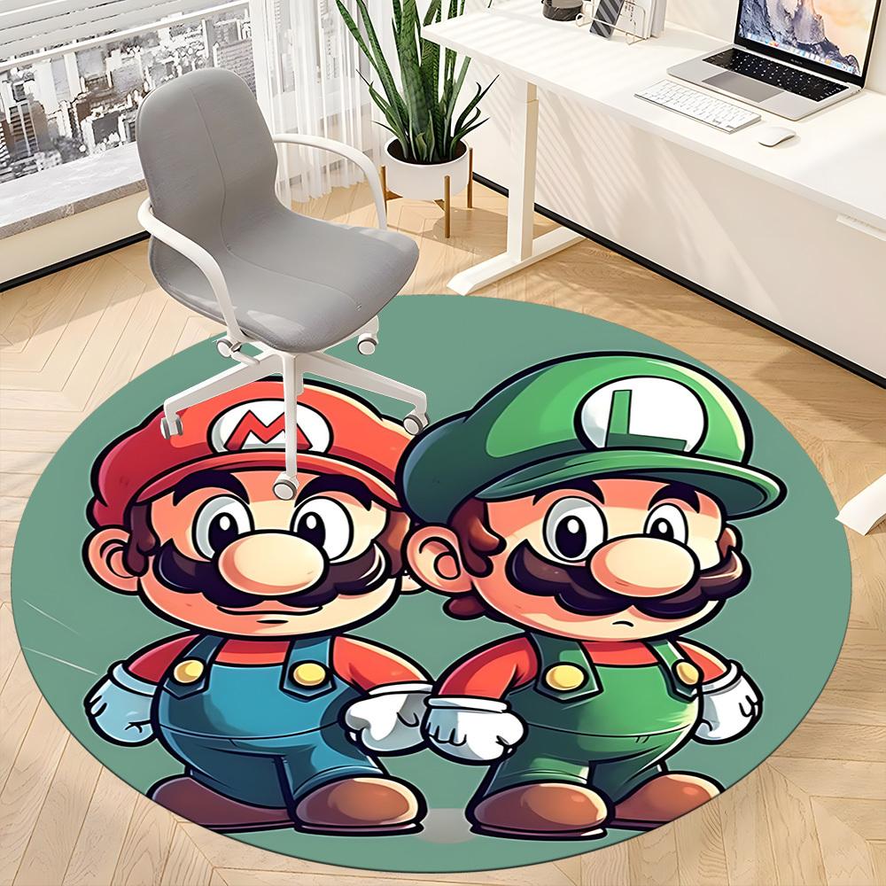 1pc Mario Luigi Office Round Area Rug, Under Office Chairs Bedroom Living Room Home Decor, Room Decoa1016216