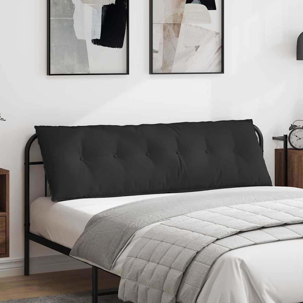 Back Cushion Black 160 x 50 cm Microfiber Fabric