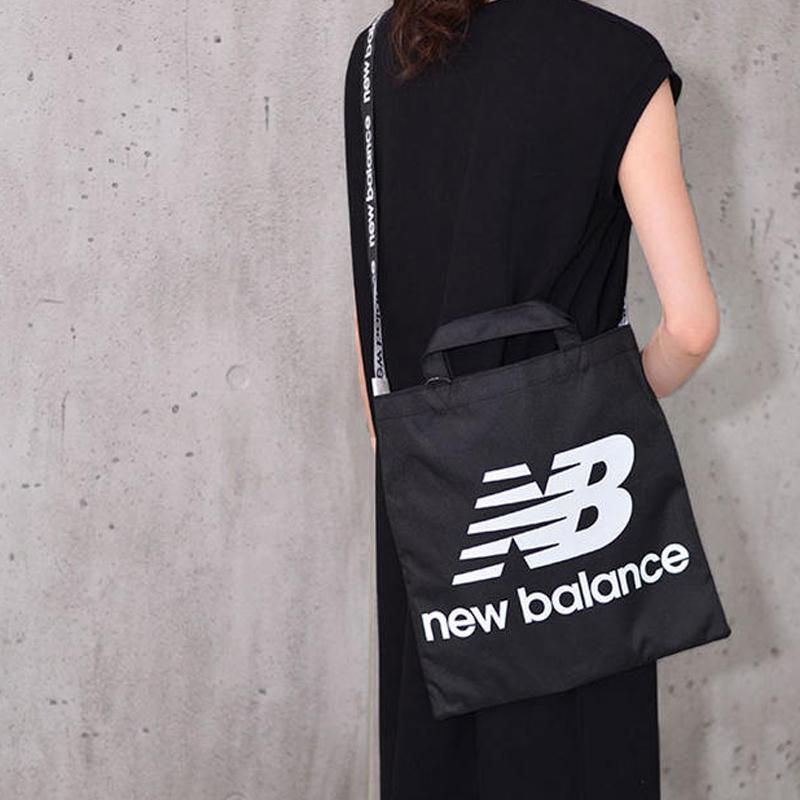 New Balance Fabric Tote Bag Shopping Bag Portable Crossbody Bag Shoulder Bag Unisex Black New Balance JABL8704