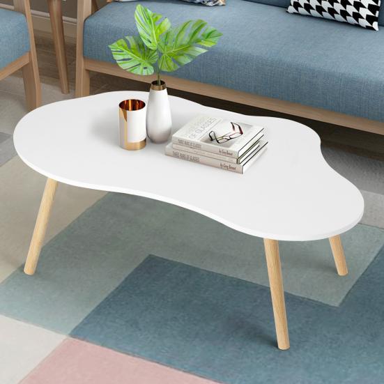 Small Coffee Table, Mid Century Modern Tea Table, Living Room Center Minimalist Display Coffee Table with Cloud