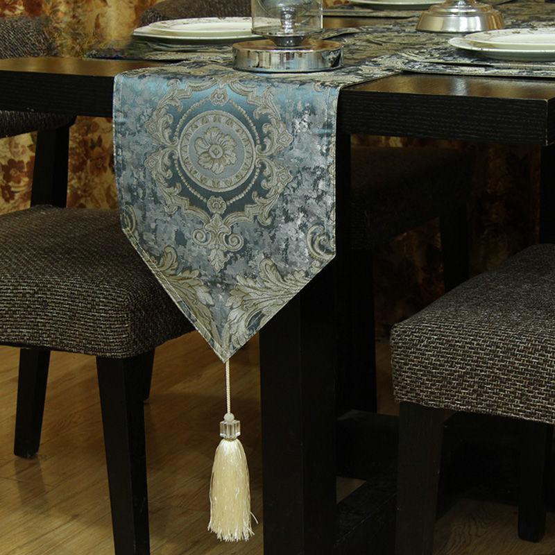 

Европейский жаккардовый стол с флагом, чайный столик и ТВ-шкаф, противоскользящее длинное полотенце с кисточкой из бисера, кулон, украшение для мебели, скатерть 30x183cm 1pcs