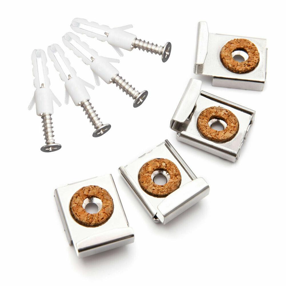 Suport de sticlă Kit de fixare Suport de sticlă Clipuri fără cadru Suport de sticlă Oglindă