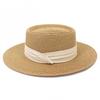 Top Hat Female Travel Outdoor Photo Flat Top Sun Hat Fashionable Streamer Simple Beach Hat