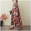 Ladies' Retro Niche Cloud Brocade Yarn Cotton Linen Hooded Printed Dress