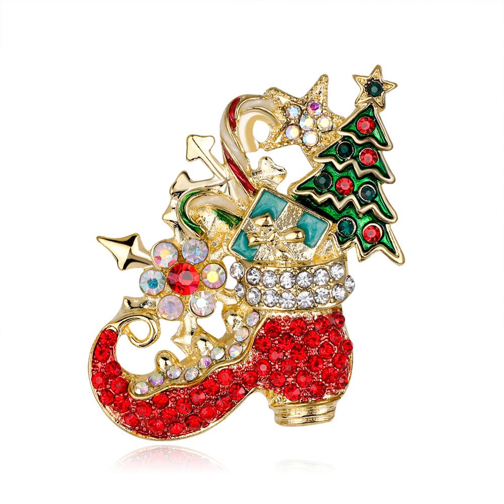 Women Delicate Christmas Style Diamond Shoes Brooch Perfect Wear Decoration