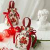Large Capacity Small Flower Wrist Bag Floral Festive Sugar Bag Sweet Canvas Drawstring Bag  Party