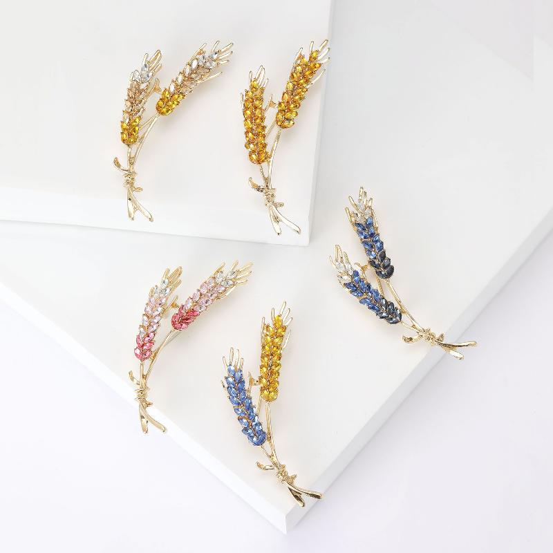 1Pcs Unisex Enamel Wheat Plant Pins Wheat Ear Brooches For Women Banquet Party Backpack Gifts Jewelry Accessories