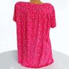 Short Sleeve Women Loose V-neck Summer Plus Size Printed Casual T-shirt