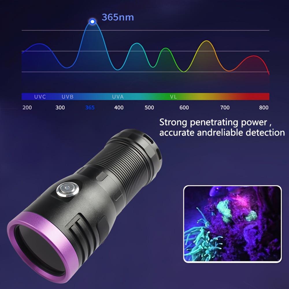 120W 6x365nm UV Powerful Ultraviolet Flashlight USB Rechargeable Blacklight Torch Curing Money Ore Scorpion Fluorescent Detector