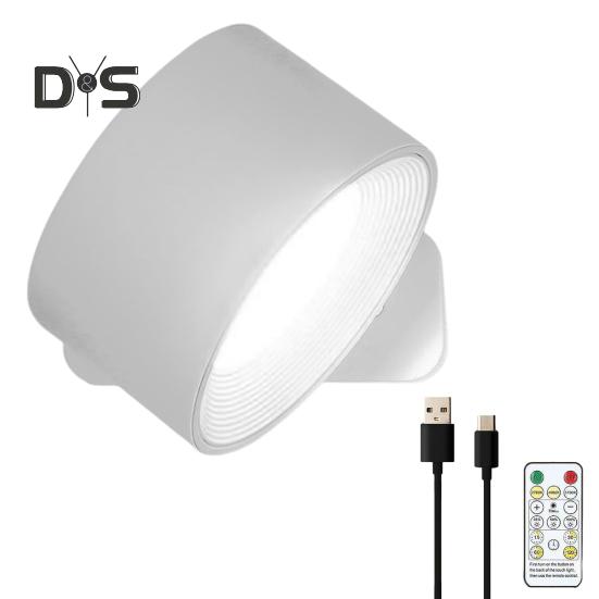 Trådløs vegglampe med fjernkontroll Dimmbar Enkel installasjon USB-oppladbar Veggmonterte lysarmaturer LED-vegglampe