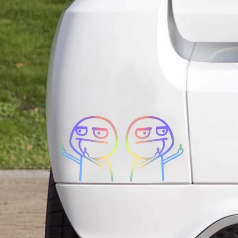 2PCS Funny Middle Finger Reflective Sticker Universal Car Sticker Reflective Vinyl Bicycle Decal Styling Decor Car stickers