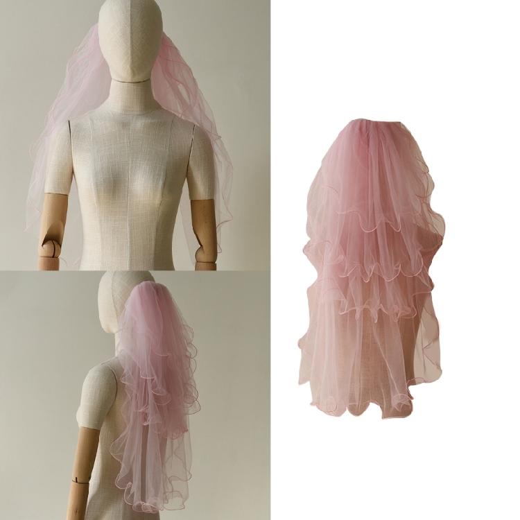 Brautschleier Hochzeitschleier Mehrlagiger Kurzer Schleier mit Haarkamm Junggesellinnenabschied Schleier