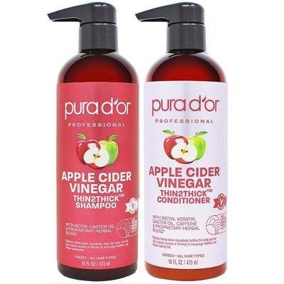 PURA D'OR Apfelessig-Shampoo-Conditioner-Set, 16 oz, 1 Stück