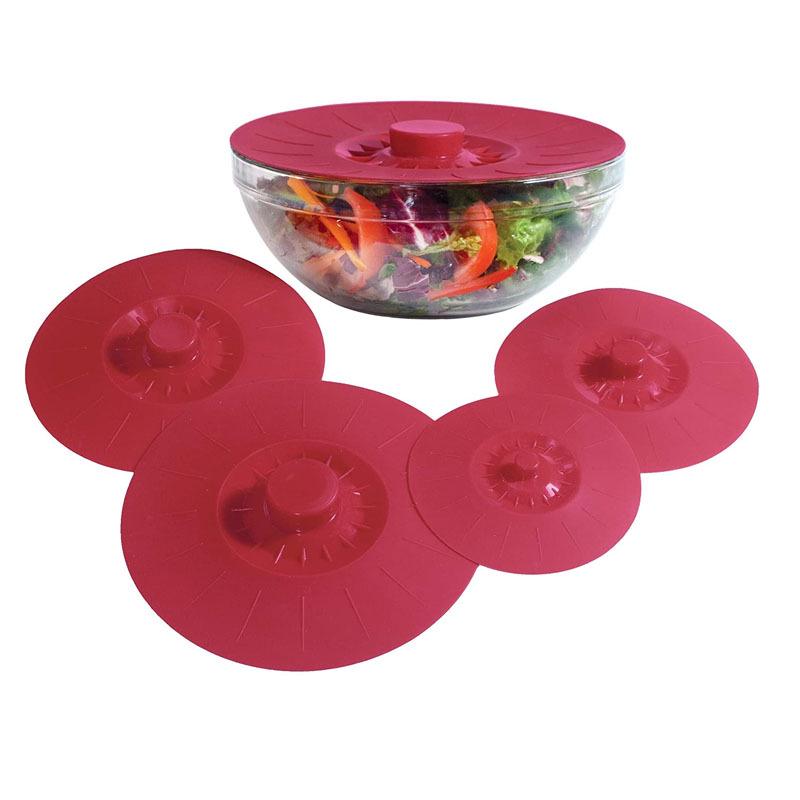 Silicone Sealing Lids for Cups & Bowls, Dustproof & Microwave Safe, 5-Piece Set